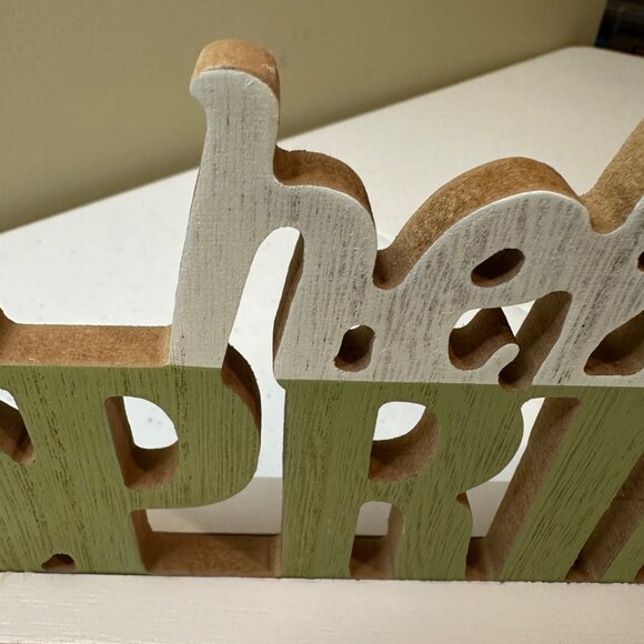 Hello Spring word sign spring decoration rustic farmhouse table word art decor - Picture 5 of 7
